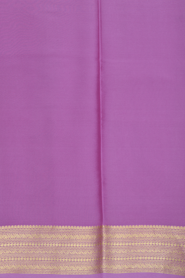 Mysore Silk Saree In Deep Purple With Zari Border