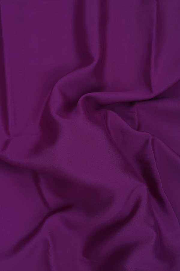 Mysore Silk Saree In Deep Purple With Zari Border