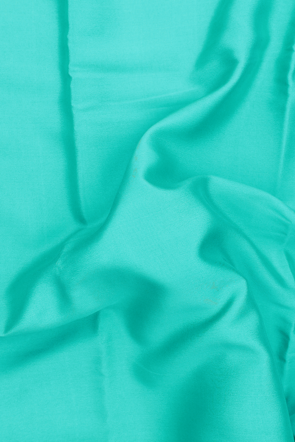 Mysore Silk Saree In Bluish Green With Contrast Border