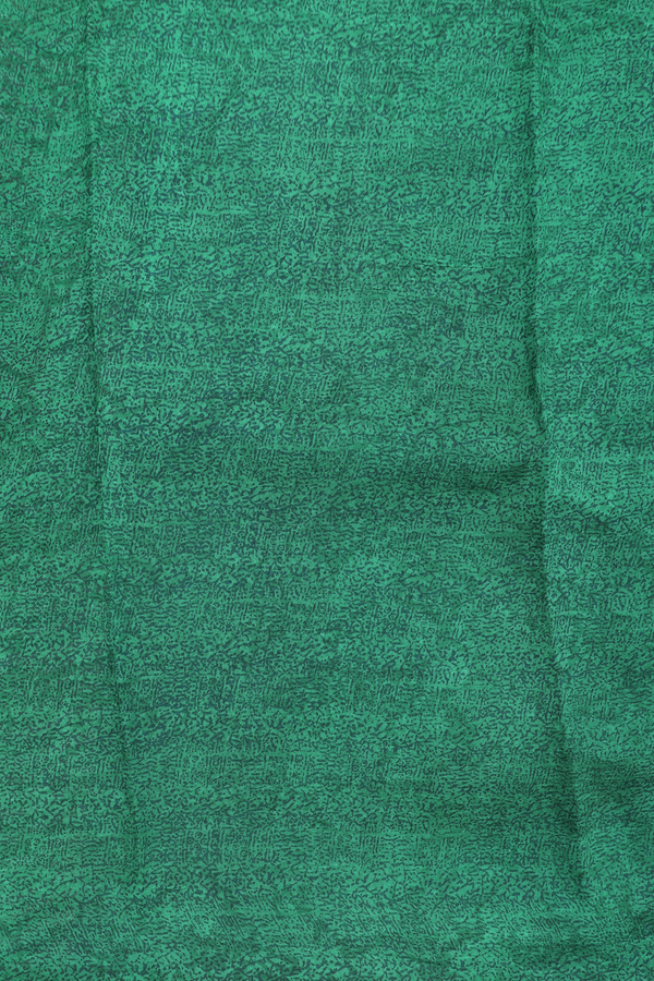 Printed Silk Saree In Green With Allover Design
