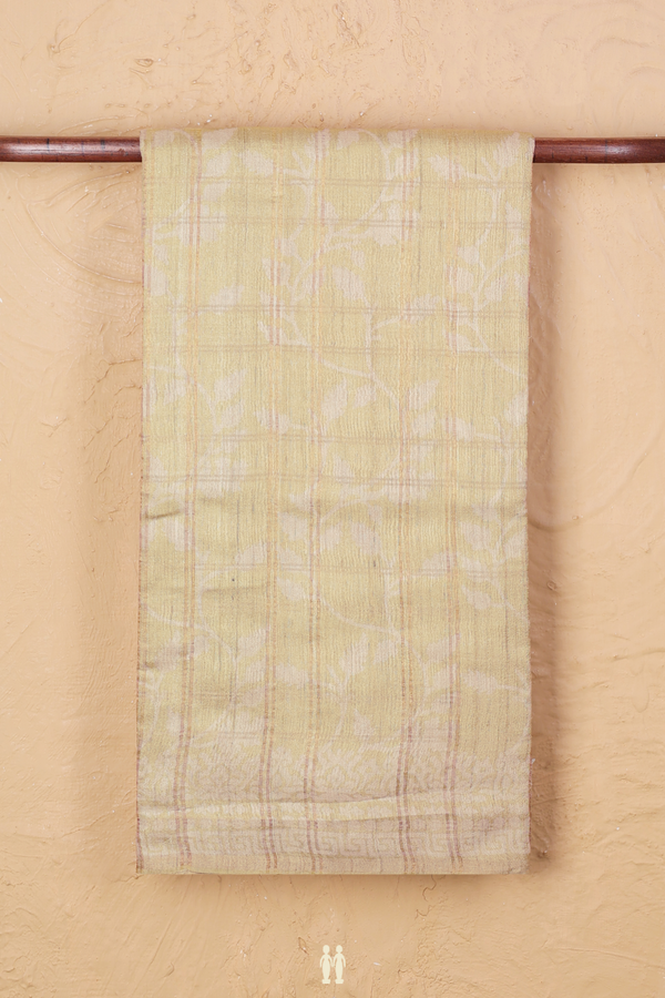 Tussar Silk Saree In Light Brown With Allover Design