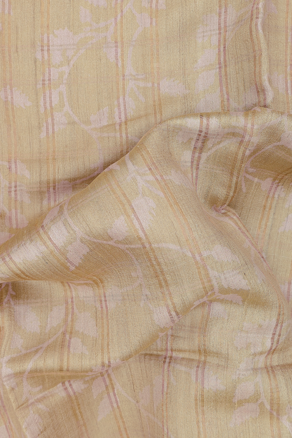 Tussar Silk Saree In Light Brown With Allover Design