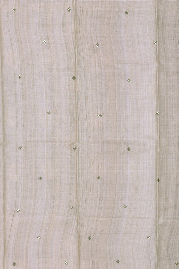 Tussar Silk Saree In Mehendi Green With Shibori Design