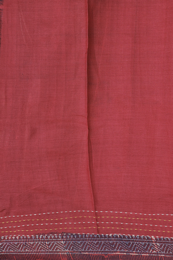Tussar Silk Saree In Crimson Red With Printed Design