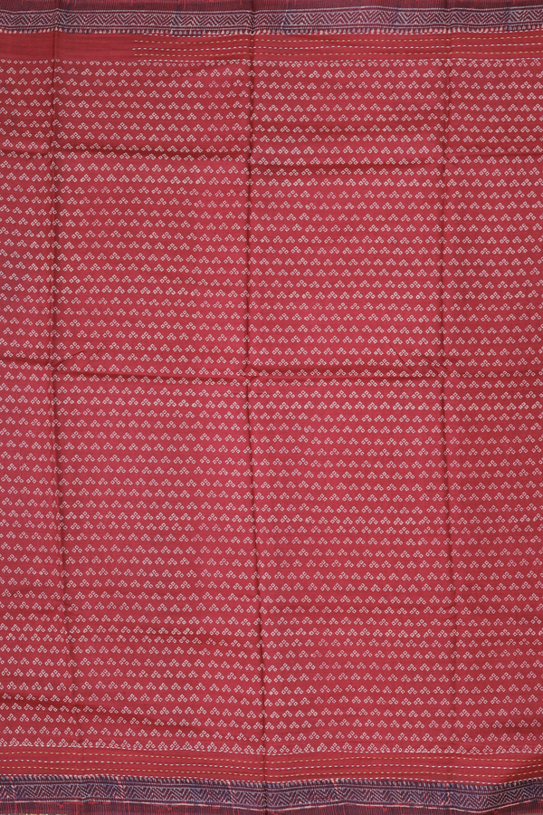 Tussar Silk Saree In Crimson Red With Printed Design