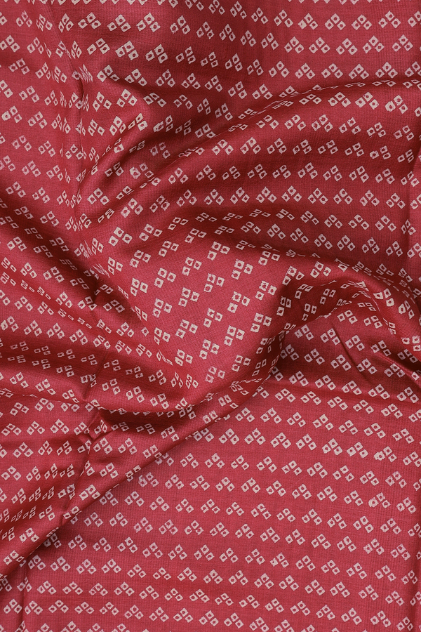 Tussar Silk Saree In Crimson Red With Printed Design