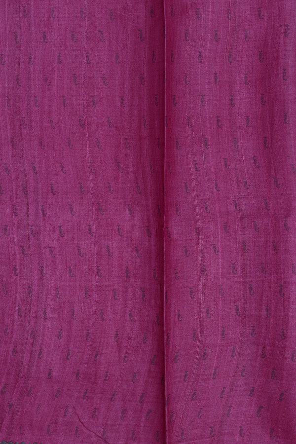 Tussar Silk Saree In Purple With Chevron Design