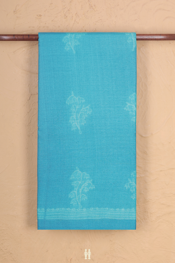 Tussar Silk Saree In Cerulean Blue With Shibori Design
