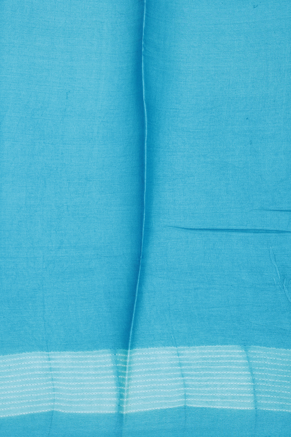 Tussar Silk Saree In Cerulean Blue With Shibori Design