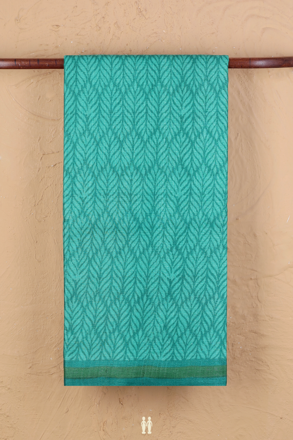 Tussar Silk Saree In Green With Allover Design