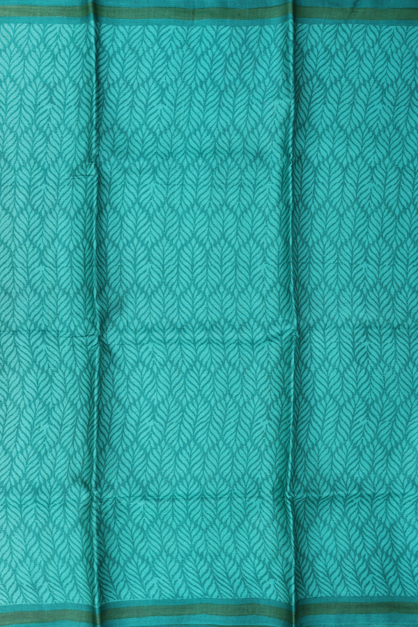 Tussar Silk Saree In Green With Allover Design