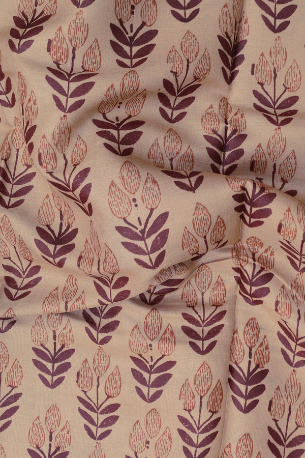 Tussar Silk Saree In Light Brown With Printed Design