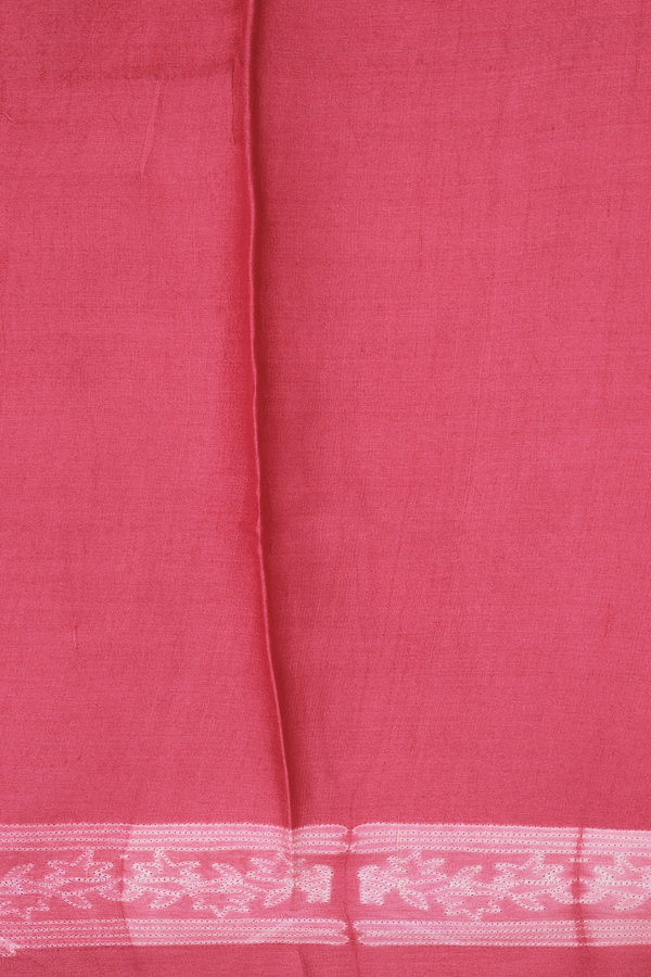 Tussar Silk Saree In Red With Shibori Design