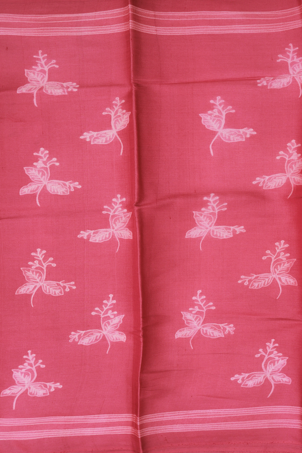 Tussar Silk Saree In Red With Shibori Design