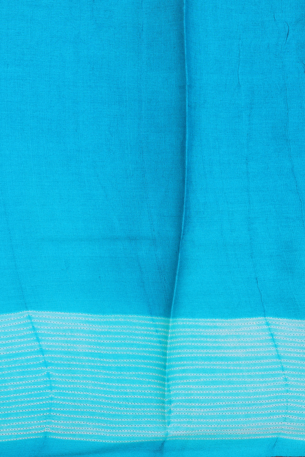Tussar Silk Saree In Cerulean Blue With Shibori Design