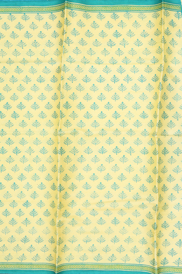 Tussar Silk Saree In Yellow With Printed Design