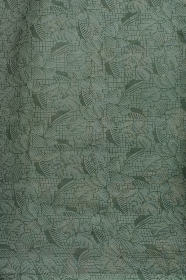 Printed Silk Saree In Sage Green With Floral Design
