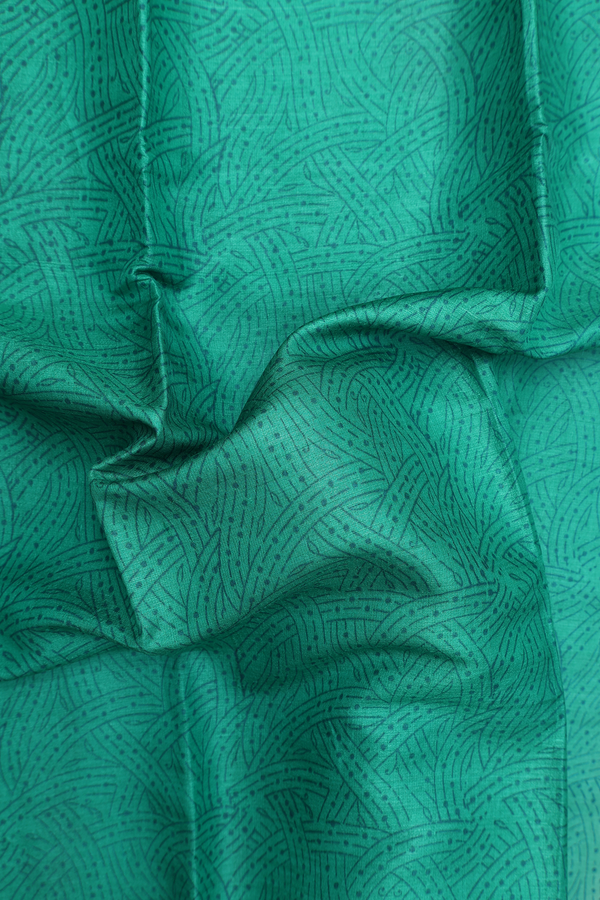 Tussar Silk Saree In Sea Green With Printed Design