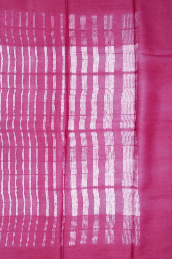 Tussar Silk Saree In Dark Pink With Printed Design