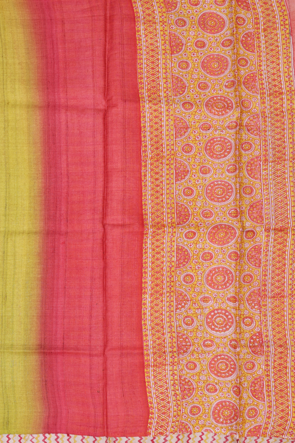 Tussar Silk Saree In Dark Pink With Shibori Design
