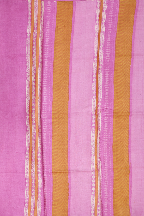 Tussar Silk Saree In Orange With Printed Design