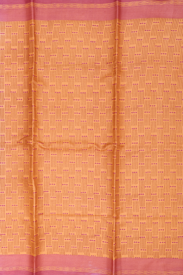 Tussar Silk Saree In Orange With Printed Design