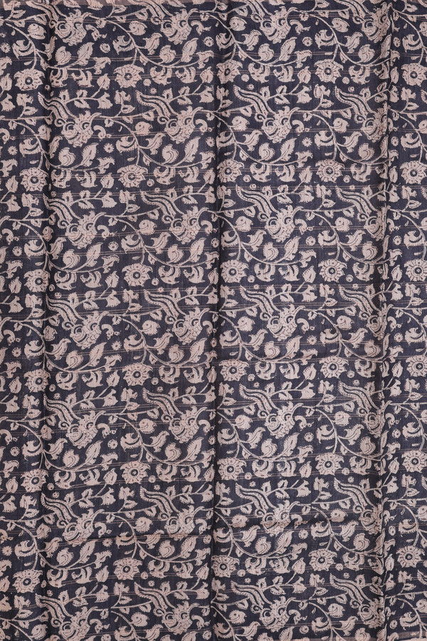 Tussar Silk Saree In Brown With Parrot Design
