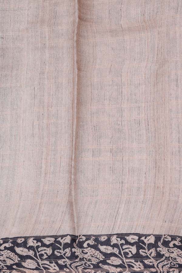 Tussar Silk Saree In Brown With Parrot Design