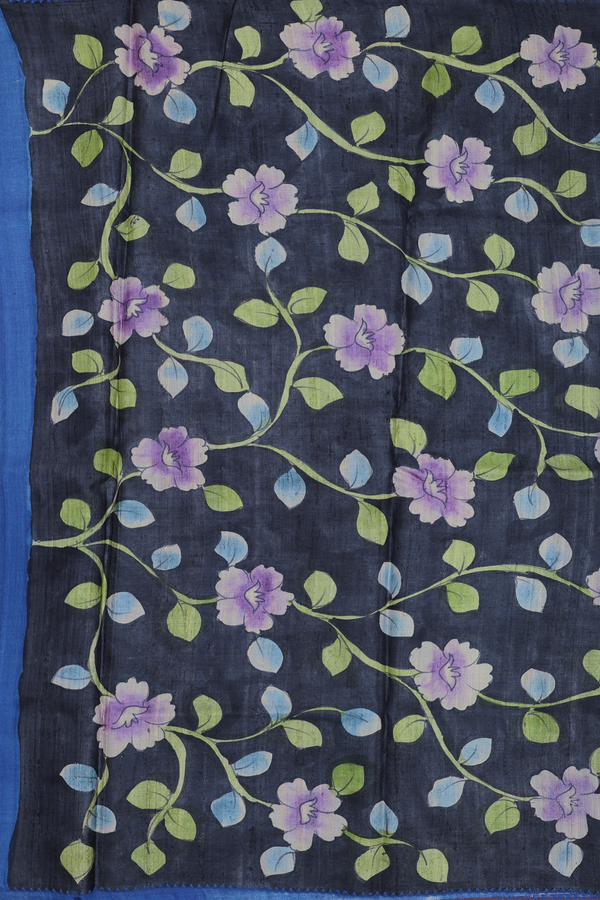 Tussar Silk Saree In Cream Color With Hand Painted Design