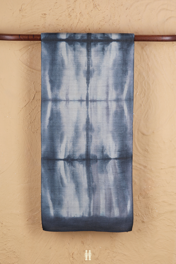 Tussar Silk Saree In Blue With Stone Texture Design