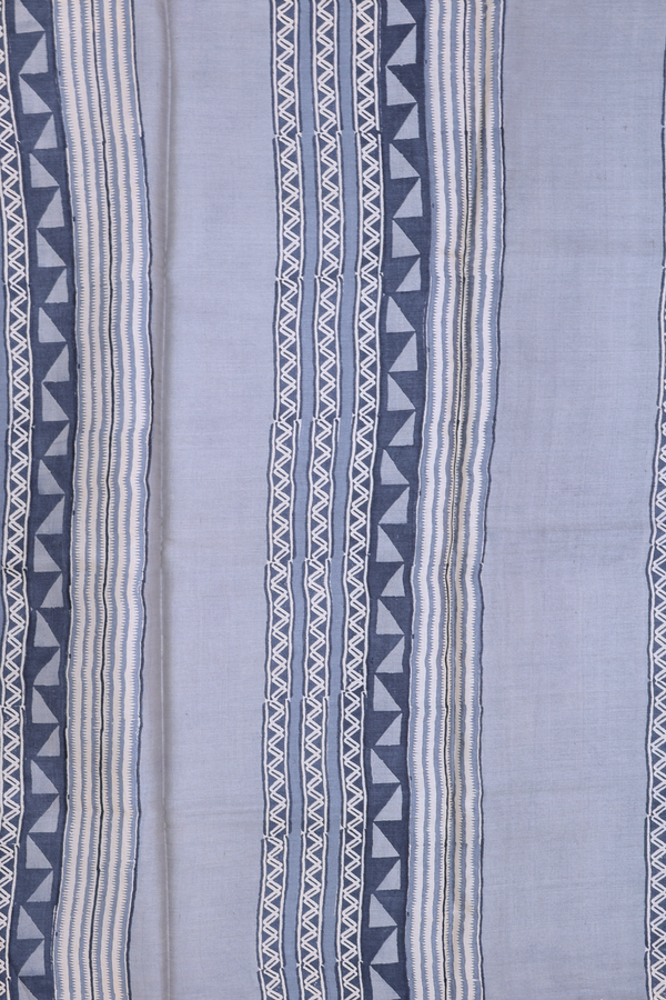Tussar Silk Saree In Blue With Stone Texture Design