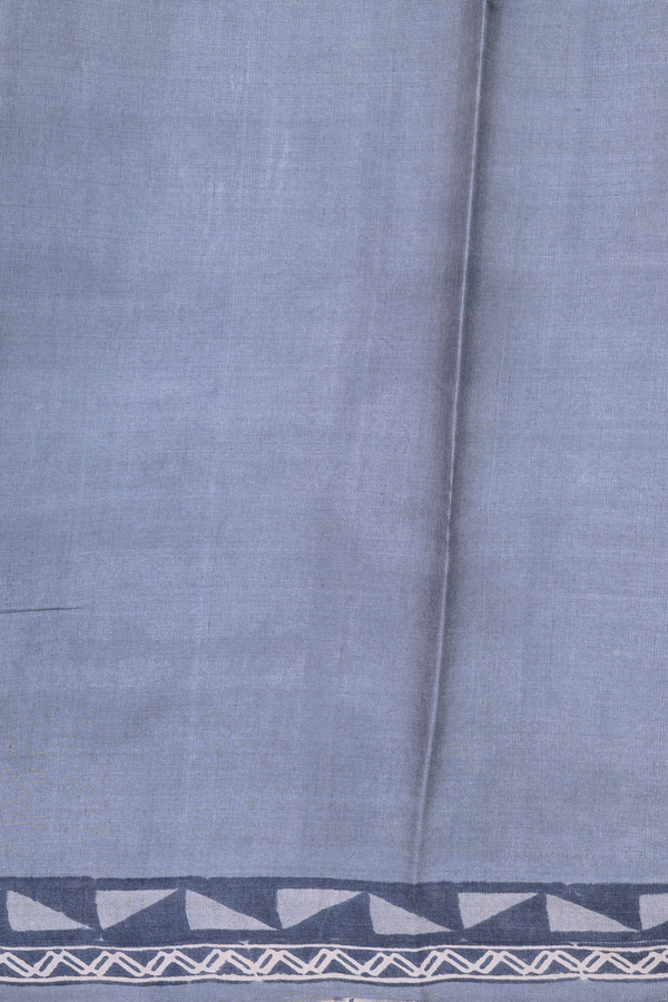Tussar Silk Saree In Blue With Stone Texture Design