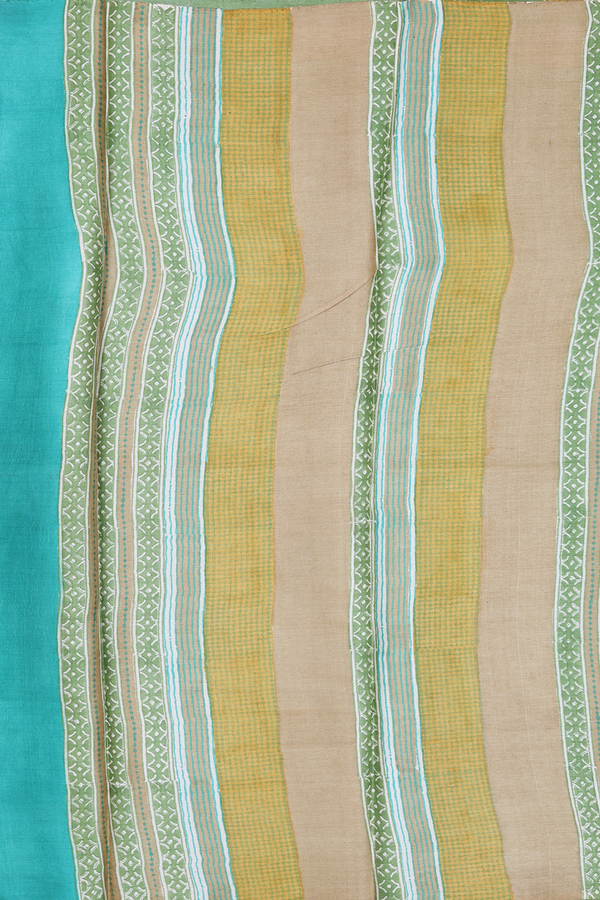 Tussar Silk Saree In Yellow With Printed Design