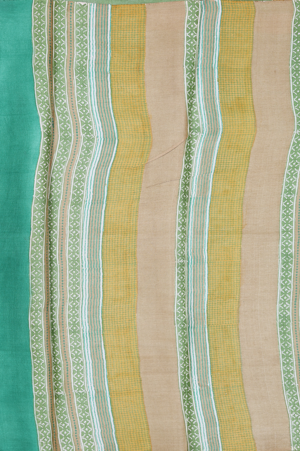 Tussar Silk Saree In Yellow With Printed Design