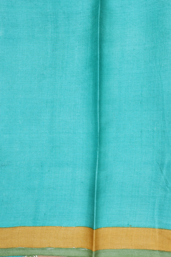 Tussar Silk Saree In Yellow With Printed Design