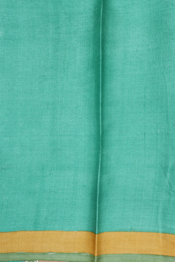 Tussar Silk Saree In Yellow With Printed Design