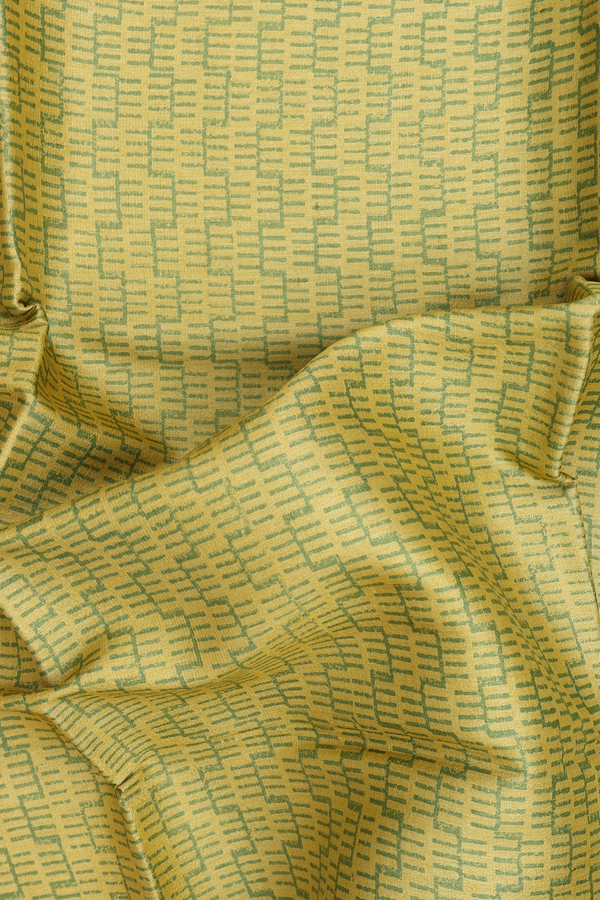 Tussar Silk Saree In Yellow With Printed Design