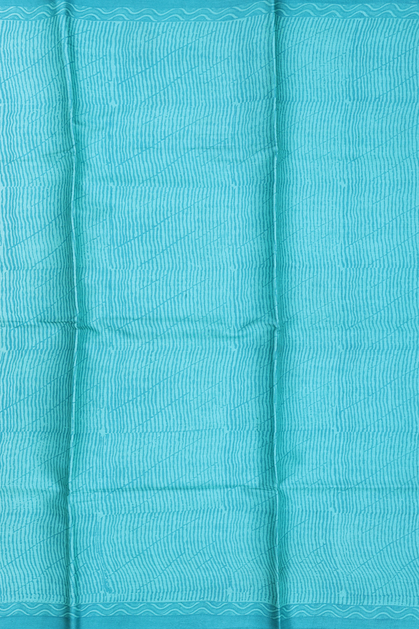 Tussar Silk Saree In Mint Blue With Printed Design