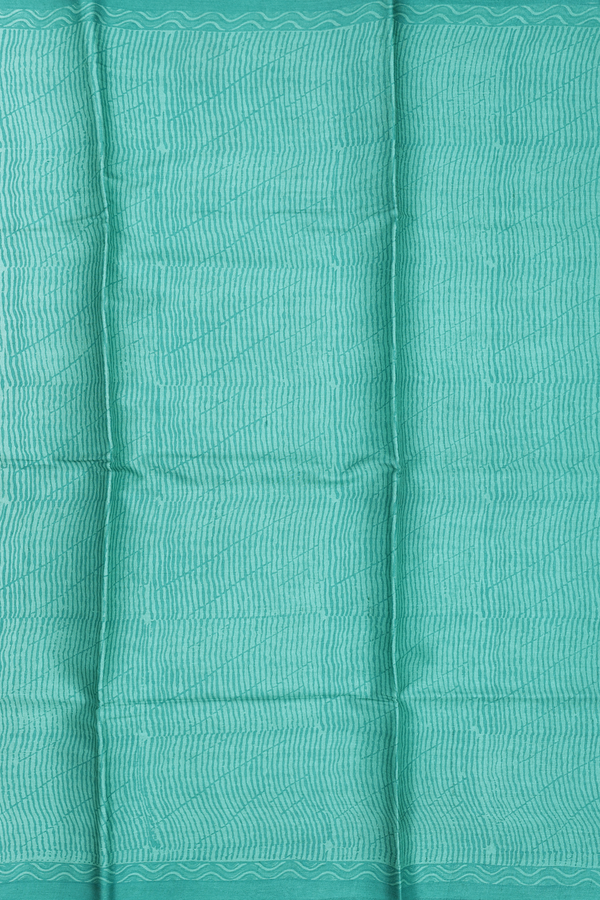 Tussar Silk Saree In Mint Blue With Printed Design