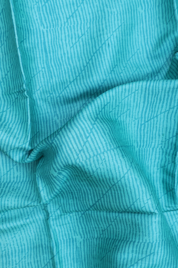 Tussar Silk Saree In Mint Blue With Printed Design