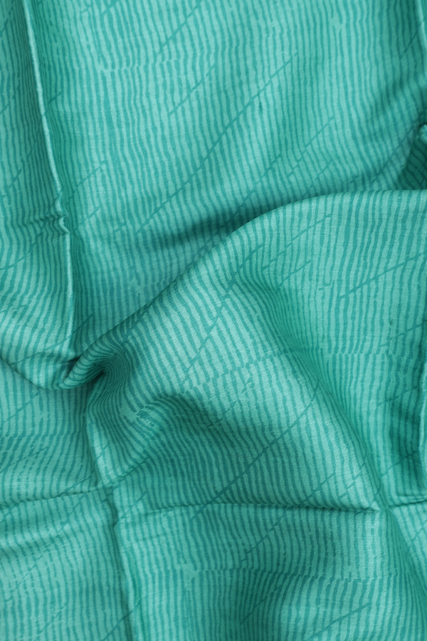 Tussar Silk Saree In Mint Blue With Printed Design