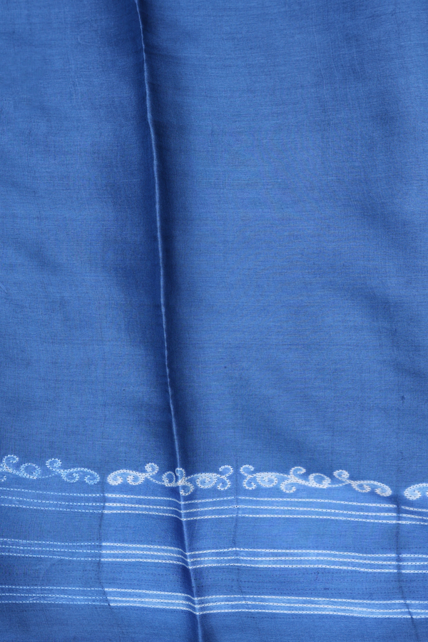 Tussar Silk Saree In Capri Blue With Shibori Design
