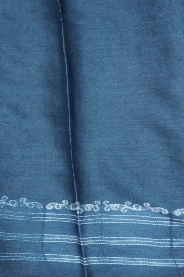 Tussar Silk Saree In Capri Blue With Shibori Design