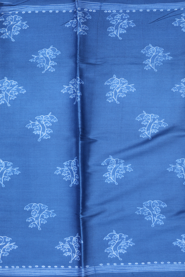 Tussar Silk Saree In Capri Blue With Shibori Design