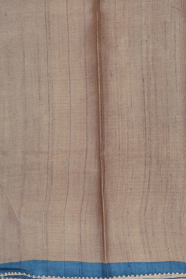 Tussar Silk Saree In Cobalt Blue With Stripes Design