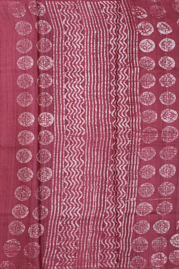 Tussar Silk Saree In Red With Parrot Design