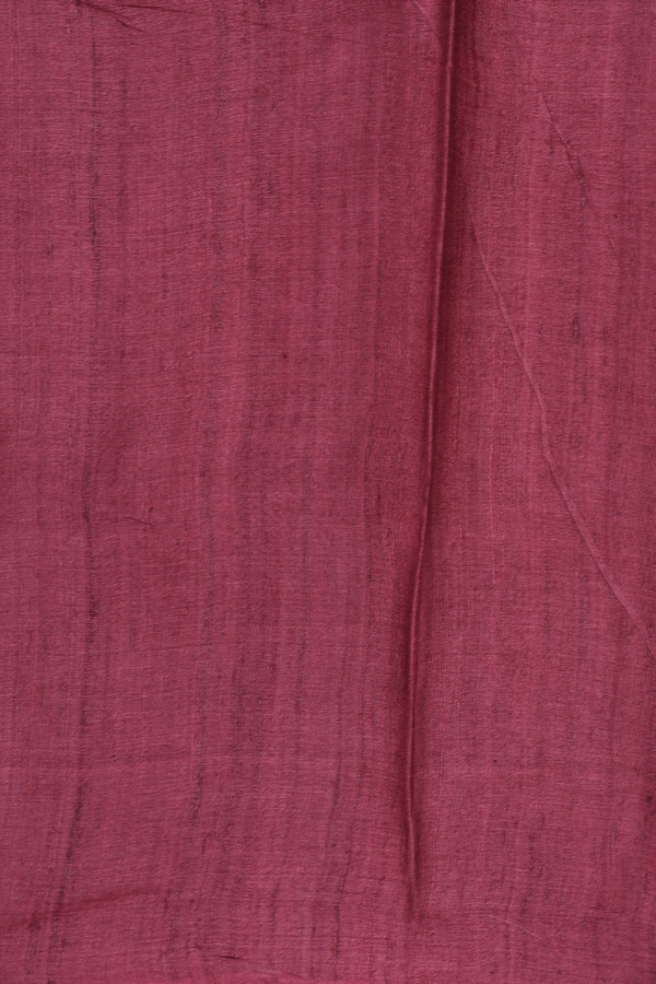 Tussar Silk Saree In Red With Parrot Design