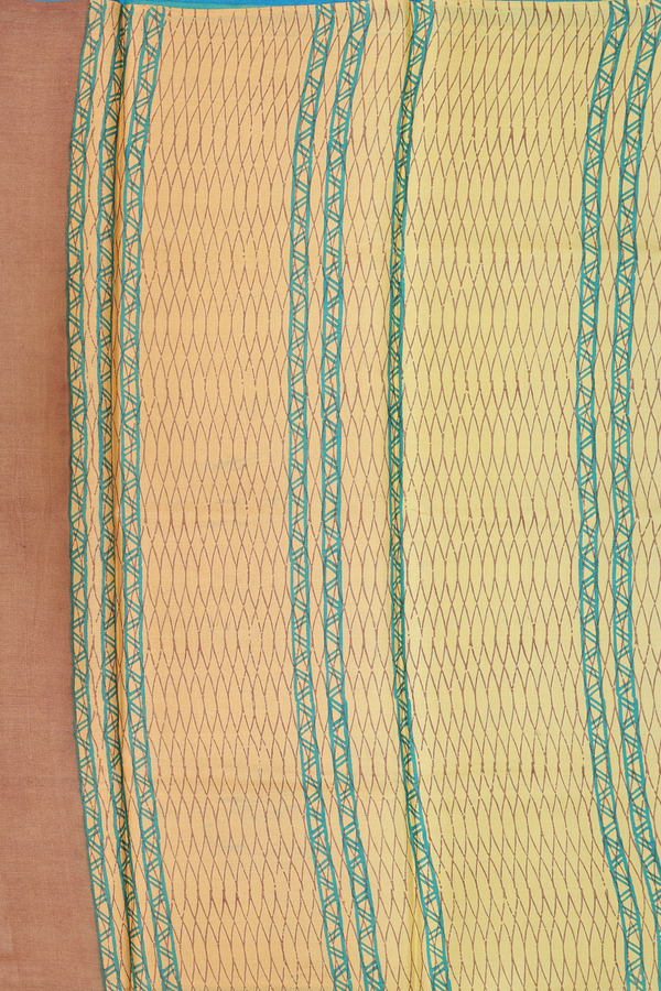 Tussar Silk Saree In Blue With Printed Design