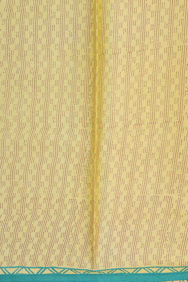 Tussar Silk Saree In Blue With Printed Design