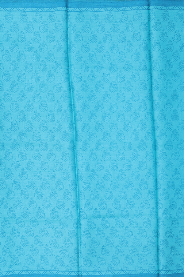 Tussar Silk Saree In Blue With Printed Design